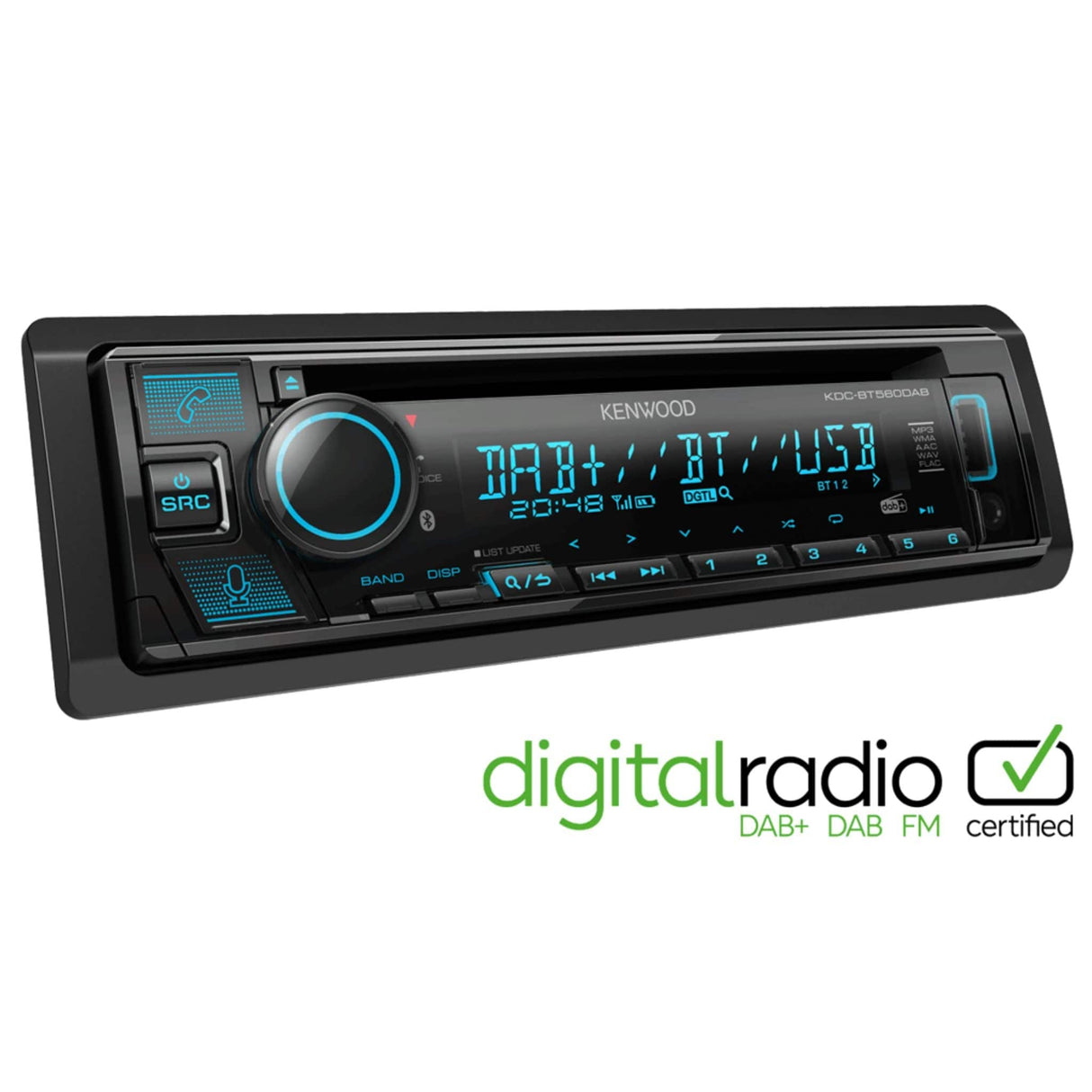 Kenwood KDC-BT560DAB CD Receiver with Bluetooth & DAB+ Radio Alexa