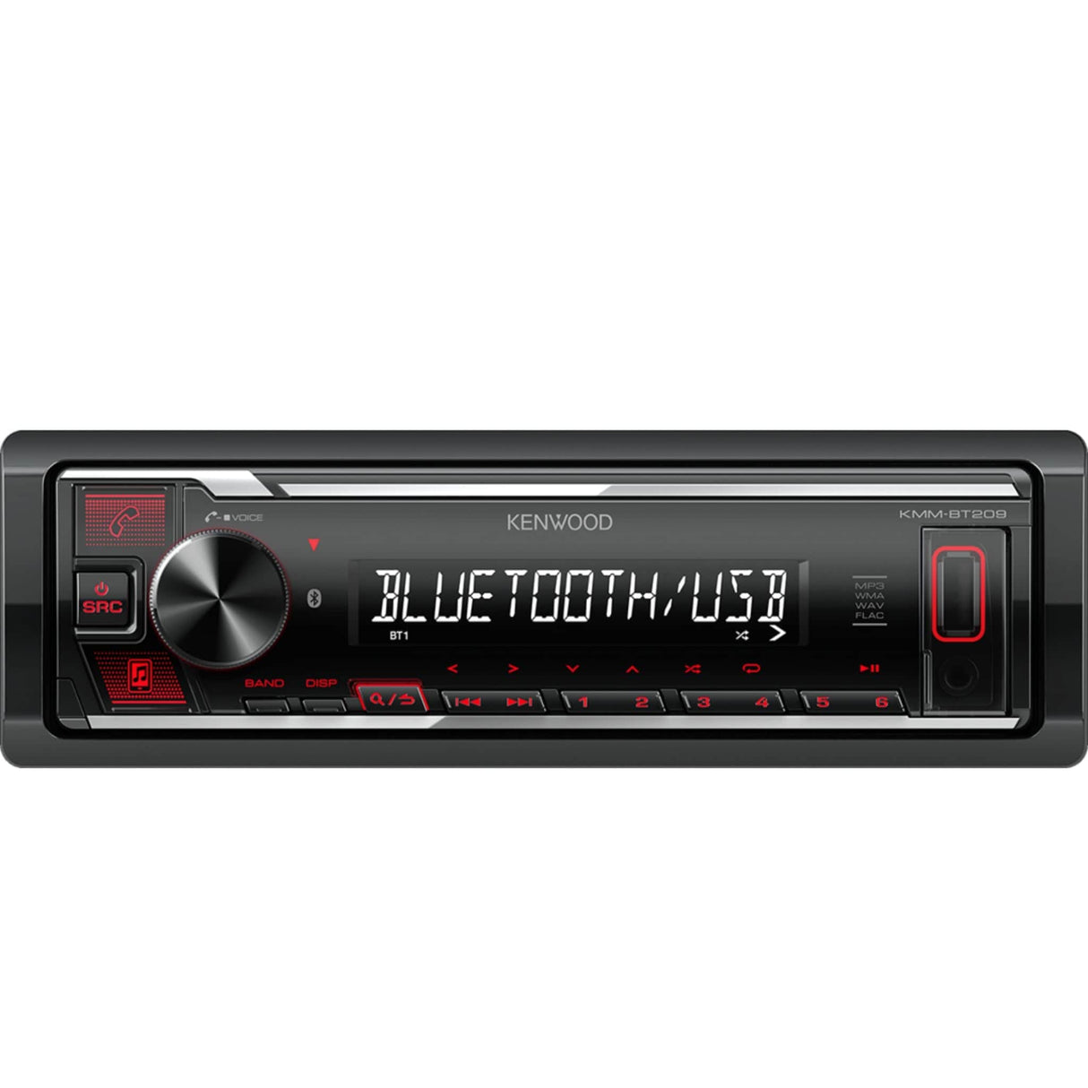 Kenwood KMM-BT209 Single Din Digital Media Receiver with Bluetooth