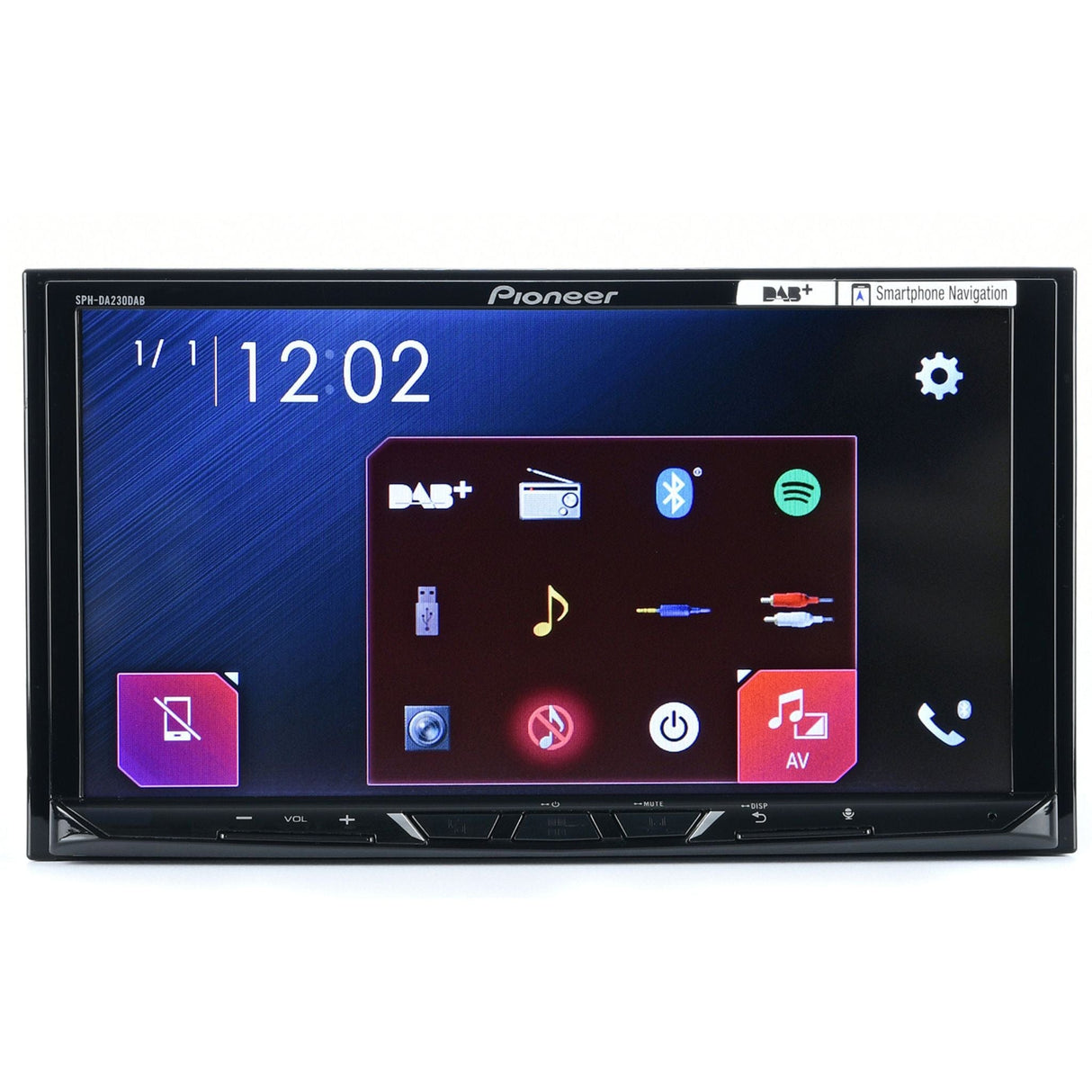 Pioneer SPH-DA230DAB Mechless Double Din Stereo with Apple Car Play / Android Auto