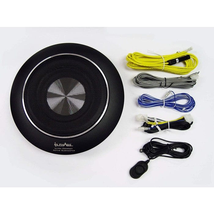 In Phase USW10 300W Underseat Subwoofer with Wiring Kit and Bass Remote